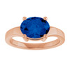 14K Rose Lab-Grown Blue Sapphire Ring