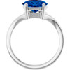 Platinum Lab-Grown Blue Sapphire Ring
