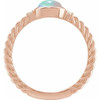 14K Rose Natural Ethiopian Opal & .03 CTW Natural Diamond Rope Ring