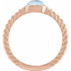 14K Rose Natural Rainbow Moonstone & .03 CTW Natural Diamond Cabochon Ring