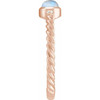 14K Rose Natural Rainbow Moonstone & .03 CTW Natural Diamond Cabochon Ring