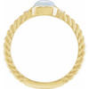 14K Yellow Natural White Opal & .03 CTW Natural Diamond Cabochon Ring