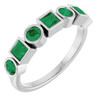 14K White Lab-Grown Emerald Stackable Ring