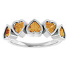 14K White Natural Citrine Ring