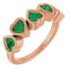 14K Rose Lab-Grown Emerald Ring