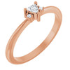 14K Rose Natural White Sapphire & .015 CTW Natural Diamond Ring