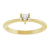 14K Yellow Natural White Sapphire & .015 CTW Natural Diamond Ring