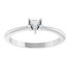 14K White Natural White Sapphire & .015 CTW Natural Diamond Ring