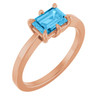 14K Rose Natural Swiss Blue Topaz Ring