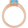 14K Rose Natural Swiss Blue Topaz Ring