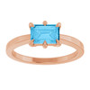 14K Rose Natural Swiss Blue Topaz Ring