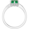 Sterling Silver Lab-Grown Emerald Ring