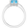 Sterling Silver Natural Swiss Blue Topaz Ring