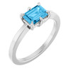 Platinum Natural Swiss Blue Topaz Ring