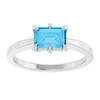Platinum Natural Swiss Blue Topaz Ring