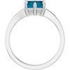 Sterling Silver Natural London Blue Topaz Ring