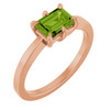 14K Rose Natural Peridot Ring