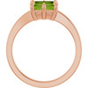 14K Rose Natural Peridot Ring