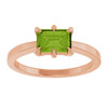 14K Rose Natural Peridot Ring