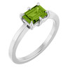 Platinum Natural Peridot Ring