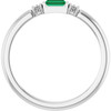 Platinum Lab-Grown Emerald Stackable Ring