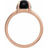 14K Rose Natural Onyx Cabochon Ring