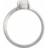 Platinum Natural White Opal Cabochon Ring