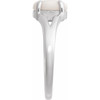 Platinum Natural White Opal Cabochon Ring
