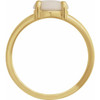 14K Yellow Natural White Opal Cabochon Ring