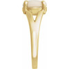 14K Yellow Natural White Opal Cabochon Ring