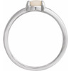 14K White Natural White Opal Cabochon Ring