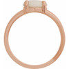 14K Rose Natural White Opal Cabochon Ring