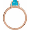 14K Rose Natural Turquoise Cabochon Ring
