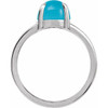 Platinum Natural Turquoise Cabochon Ring