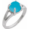 Sterling Silver Natural Turquoise Cabochon Ring
