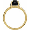 14K Yellow Natural Onyx Cabochon Ring