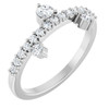 14K White Natural White Sapphire Ring