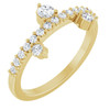 14K Yellow Natural White Sapphire Ring