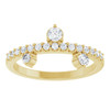 14K Yellow Natural White Sapphire Ring