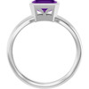 14K White Natural Amethyst Ring