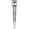 14K White Natural Amethyst Ring