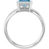 14K White Natural Sky Blue Topaz Ring