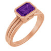 14K Rose Natural Amethyst Ring