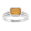 Platinum Natural Citrine Ring
