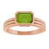 14K Rose Natural Peridot Ring