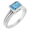Sterling Silver Natural Sky Blue Topaz Ring