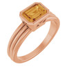14K Rose Natural Citrine Ring