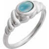 Sterling Silver Natural London Blue Topaz Ring