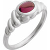 Platinum Natural Rhodolite Garnet Ring