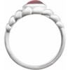 Platinum Natural Rhodolite Garnet Ring